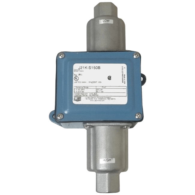 United Electric Differential Pressure Switch, J21K Series Type J21K Models S127B to 16021